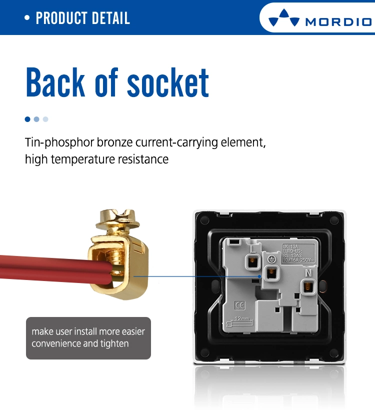 K3.2 Factory Price UK PC Double Touch Home 16A 250V Smart Electrical Wall Switch Light Switch Sockets